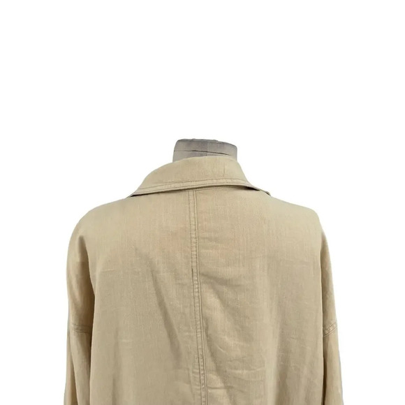 Anthropologie Pilcro Summer Blazer Jacket Linen Cotton Taupe Tan Cream Size XL - Picture 11 of 14